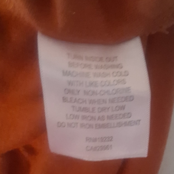 Alfred Dunner Orange Embroidered Beaded V-Neck 3/4 Sleeve Top - Picture 5 of 5